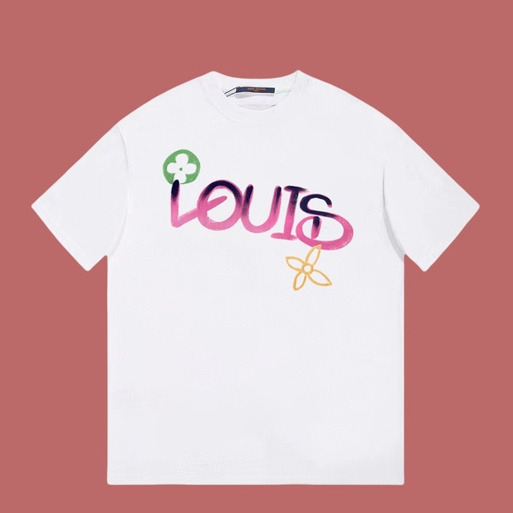 Louis Vuitton White Tee with Orange Logo